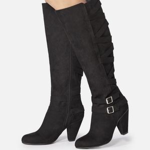 Justfab Norella Knee High Black Boots Size 11